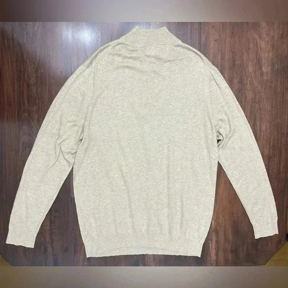 Foundry Supply Quarter Zip Sweater Size 2XLT Tall Beige Long Sleeve Lightweight - Picture 2 of 13
